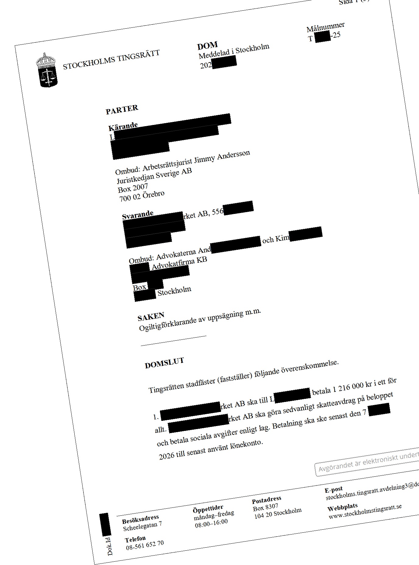 Ogiltigförklaring-uppsägning